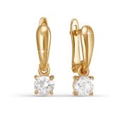 122392 Серьги золотые с фианитами бренд Delta (Au 585)