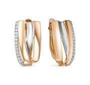 128178 Серьги из золота с фианитами бренд Delta (Au 585)