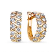 1201611 Серьги золотые с фианитами бренд Delta (Au 585)