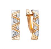 1201575 Серьги золотые с фианитами бренд Delta (Au 585)