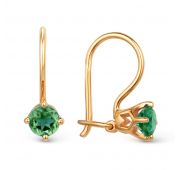 002295-1120 Серьги детские с фианитами бренд Dinastia (Au 585)