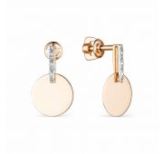 23968-100 Серьги пуссеты с бриллиантами бренд Алькор (Au 585)