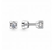 24272-200 Серьги пуссеты с бриллиантами из белого золота бренд Алькор (Au 585)