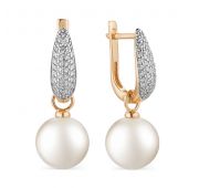 32074А1 Серьги с жемчугом бренд De Fleur (Au 585)