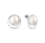 Серьги пуссеты с жемчугом бренд De Fleur