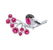 94040139 Брошь снегирь (Серебро)