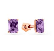 05-1-067-0200-010 Серьги пуссеты из золота с аметистом (Au 585)