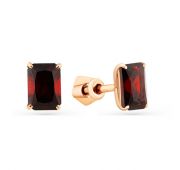 05-1-067-0300-010 Серьги пуссеты с гранатом (Au 585)