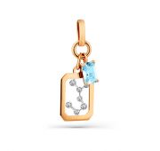 10-1-136-2100-041 Подвеска знак зодиака с топазом (Au 585)