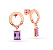 05-1-068-0200-010 Серьги пуссеты с аметистом (Au 585)