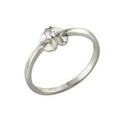 Кольцо помолвочное с бриллиантами из белого золота