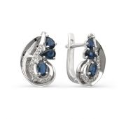 Серьги с сапфирами из белого золота