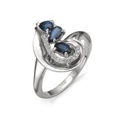кольцо с сапфирами из белого золота