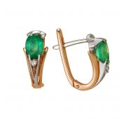 Серьги золотые с изумрудом
