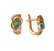 Серьги золотые с изумрудом
