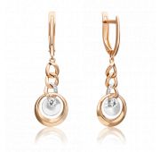 02-4833-00-201-1111 Серьги из золота с фианитами бренд Platina (Au 585)