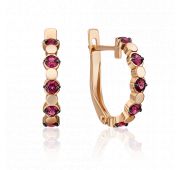 02-4518-00-204-1110-57 Серьги дорожка с гранатом бренд Platina (Au 585)