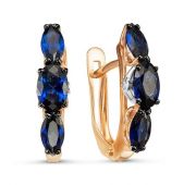 БР220757гт Серьги золотые с сапфиром бренд Delta (Au 585)