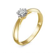 БР111749л Кольцо помолвочное с бриллиантом бренд Delta (Au 585)