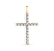П5118-120 Подвеска крест с бриллиантами (Au 585)