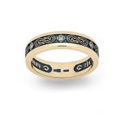 М1.1.3В-5,86 кольцо обручальное с бриллиантами (Au 585)