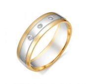 Кольцо обручальное с бриллиантами бренд Алькор