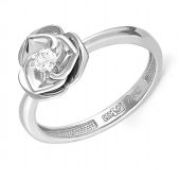 кольцо помолвочное с бриллиантами из белого золота бренд Kabarovsky