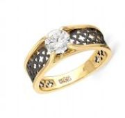 кольцо помолвочное с бриллиантом бренд Kabarovsky