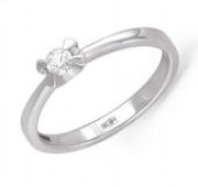 кольцо помолвочное с бриллиантами из белого золота бренд Kabarovsky