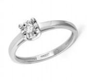 кольцо помолвочное с бриллиантом из белого золота бренд Kabarovsky