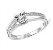 кольцо с бриллиантами из белого золота бренд Kabarovsky