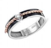 кольцо помолвочное с бриллиантом из белого золота бренд Kabarovsky