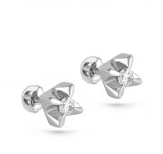 серьги пуссеты с бриллиантами из белого золота бренд Kabarovsky