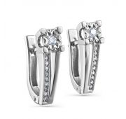 серьги с бриллиантами из белого золота бренд Kabarovsky