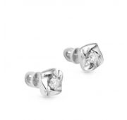 серьги пуссеты с бриллиантами из белого золота бренд Kabarovsky