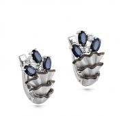 Серьги с сапфирами и бриллиантами из белого золота бренд Kabarovsky