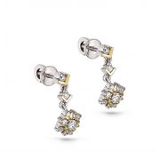 серьги пуссеты с бриллиантами из белого золота бренд Kabarovsky