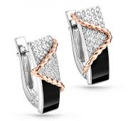 серьги с бриллиантами из белого золота бренд Kabarovsky