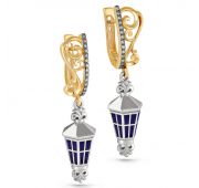 серьги с эмалью и бриллиантами бренд Kabarovsky