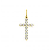 л3151 Подвеска крест с фианитами (Au 585)