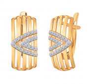 21046 Серьги золотые с фианитами (Au 585)