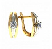 08-216984 Серьги золотые с фианитами бренд Sanis (Au 585)