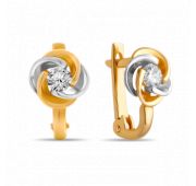 Серьги из золота с фианитами бренд Sanis