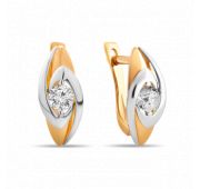 Серьги из золота с фианитами бренд Sanis