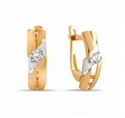 Серьги из золота с фианитами бренд Sanis