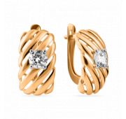 01-215653 Серьги из золота с фианитами бренд Sanis (Au 585)