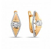 Серьги золотые с фианитами бренд Sanis