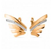 01-215681 Серьги золотые с фианитами бренд Sanis (Au 585)