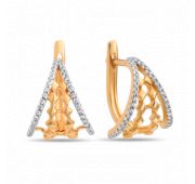 01-215072 Серьги золотые с фианитами бренд Sanis (Au 585)