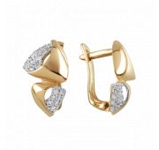 Серьги золотые с фианитами бренд Sanis